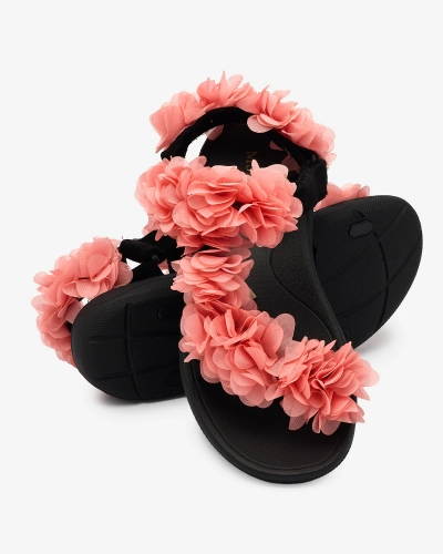 Royalfashion Коралловые женские сандалии с цветами Alferroy