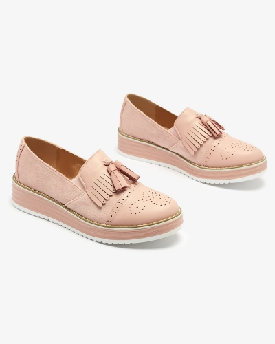 Rozā sieviešu puspapēžu zābaki ar zemu papēdi Veolita- Footwear