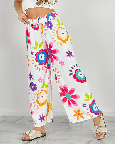 Royalfashion Women's wide floral fabric pants