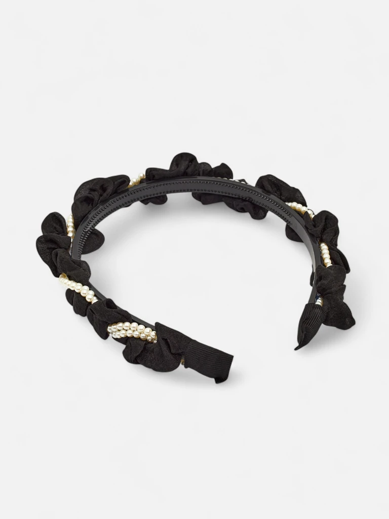 Royalfashion Headband with Ruching and Pearls