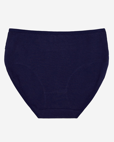 Navy blue cotton women's briefs with hearts - Underwear