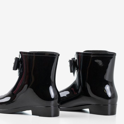 Ladies 'black rain boots with a Maiya bow - Footwear