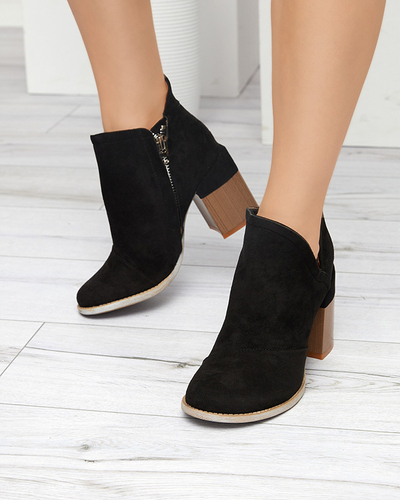 Women's boots with cut-outs in black Plinara - Footwear