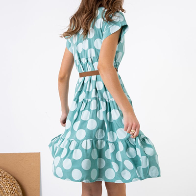 Women's green polka dot dress - Clothing