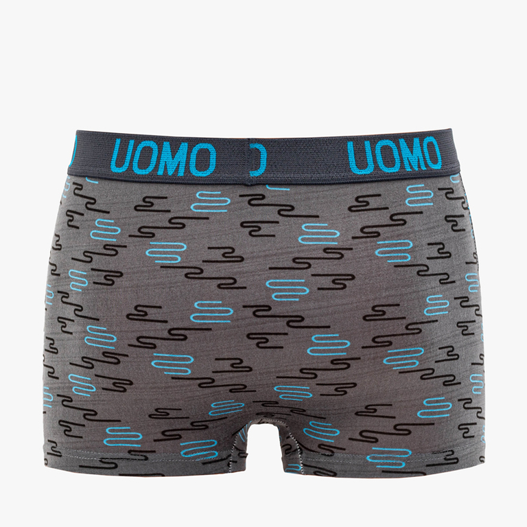 Серые мужские боксеры с принтом