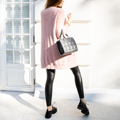 Women's pink soft long cape sweater - Clothing