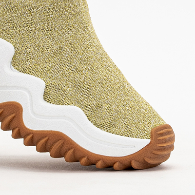 Gold Women's Tenera Glitter Thread Trainers - Footwear