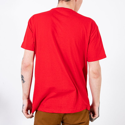 Red men's cotton t-shirt - Clothing