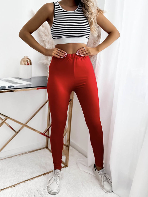 Red women's leggings made of bamboo fiber - Clothing