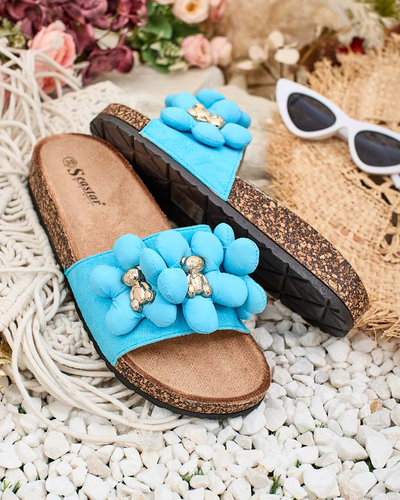 Royalfashion Sieviešu čības ar zelta lācīšiem un ziediem Isaralle