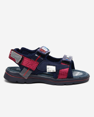 Navy blue children's sandals with patches Netiks - Footwear
