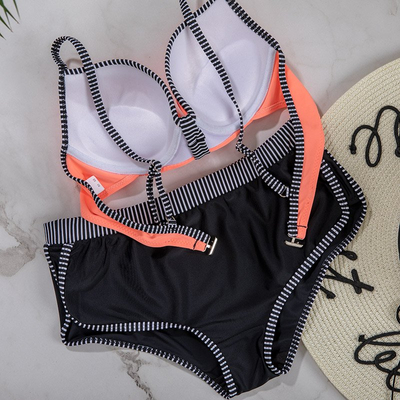 Orange and black two-piece women's swimsuit - Underwear