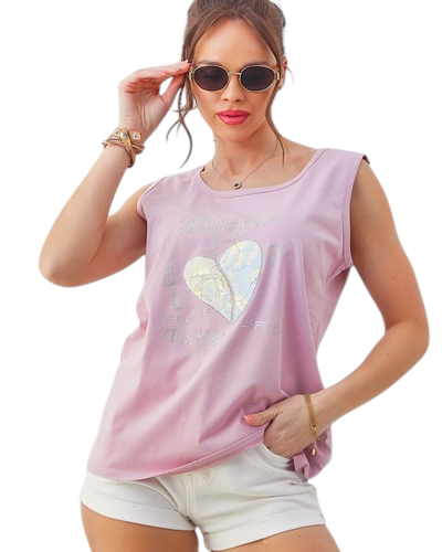 Royalfashion Cotton women's tank top with a heart