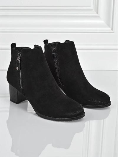 Women's eco-suede heeled ankle boots Midnight Bloom