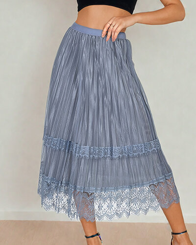 Royalfashion Women's double-sided midi skirt