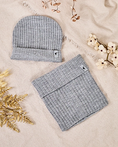 Зимний универсальный комплект Royalfashion - шапка-бини с снудом