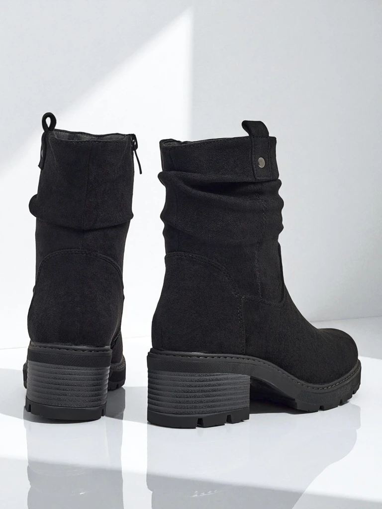 Women's high eco suede ankle boots Carmine