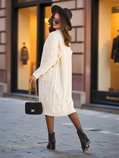 Royalfashion Knitted women's poncho style sweater
