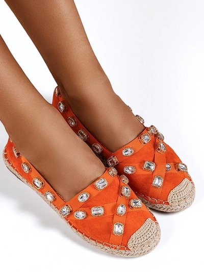 Oranžas sieviešu espadrilas ar Wamba kristāliem - Apavi