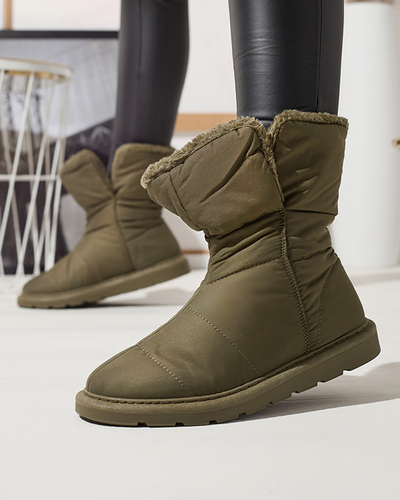 Tumši zaļi sieviešu zābaki a'la sniega zābaki Kalioli- Footwear