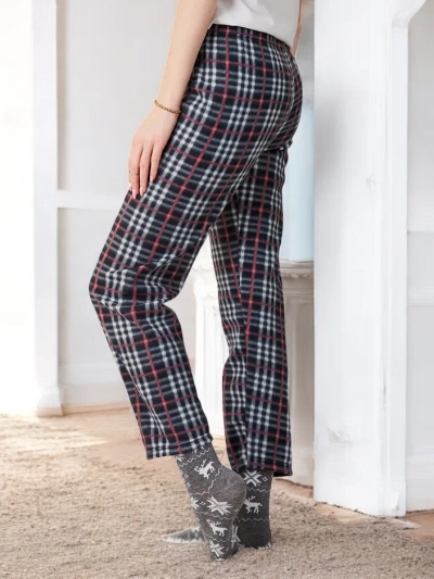 Royalfashion Cotton Christmas Women's Pajama Checkered Pants