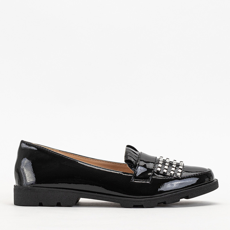 Черные лакированные лоферы Fanreso