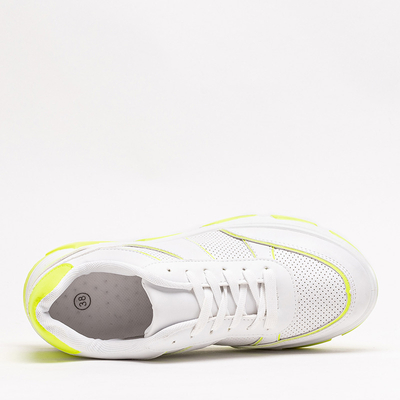 White and yellow women's sports shoes Nelido - Footwear