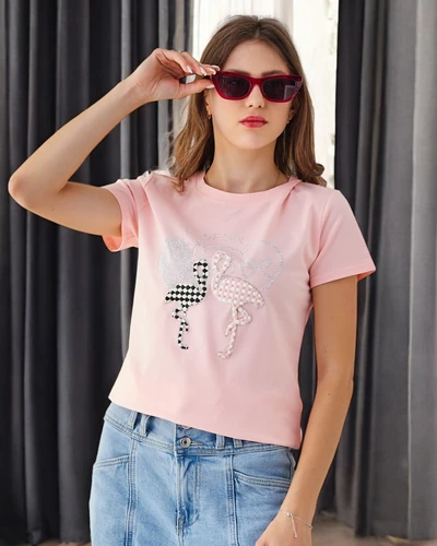 Royalfashion Women's Cotton T-Shirt Flaming Love