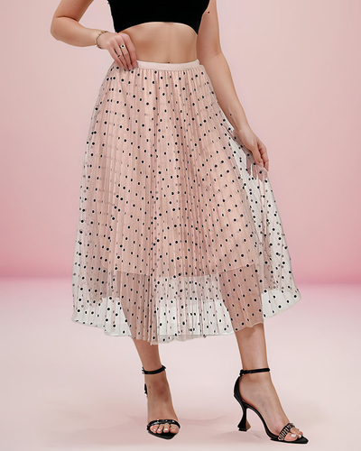 Royalfashion Женская двухслойная юбка-миди в горошек