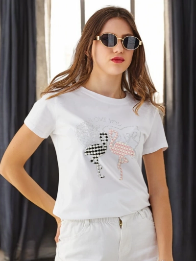 Royalfashion Sieviešu kokvilnas T-krekls Flaming Love