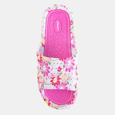 Pink floral rubber flip-flops Leda - Footwear