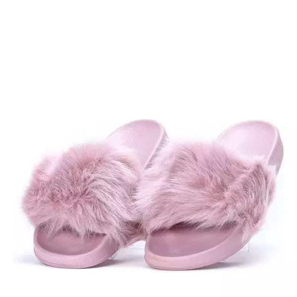 OUTLET Тапочки фиолетовые с мехом Millie- Обувь
