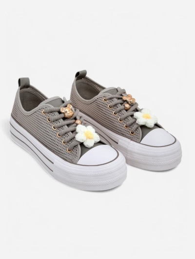 Royalfashion Women's perforated sneakers with decorations Osdo