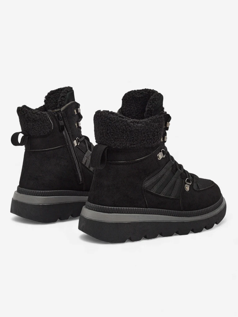 Aurora Women's Black Leather Elegant Ankle Boots for Autumn