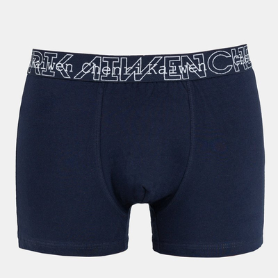Men's navy blue boxer shorts with inscriptions - Underwear