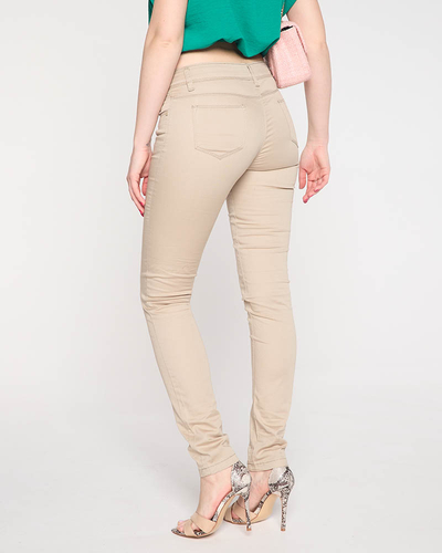 Beige straight women's pants - Clothing
