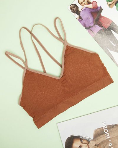 Brick Red Women's Sports Bra with Thin Straps - Underwear
