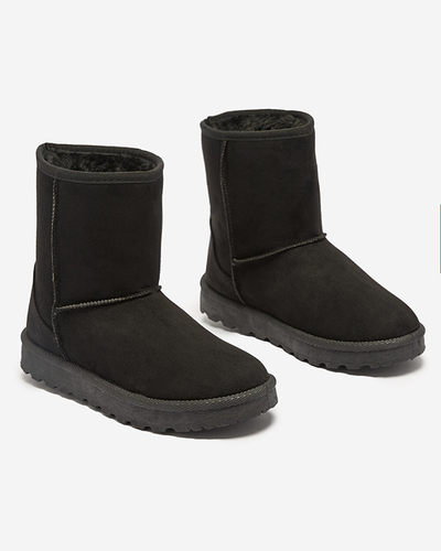 Женские утепленные снегоступы из эко-замши черного цвета Xetik - Обувь