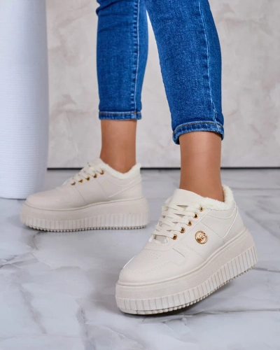 Royalfashion Warmed women's sneakers with fur Rozit