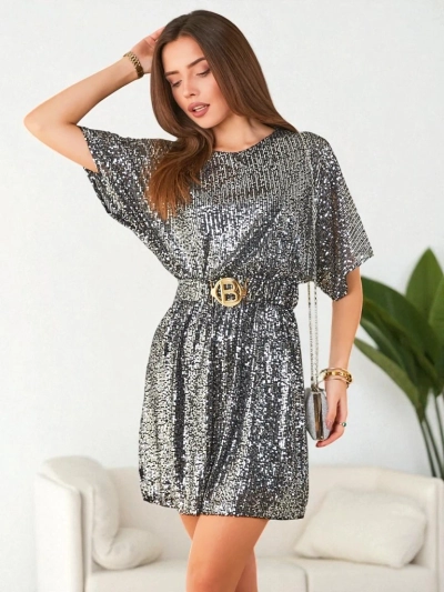 Royalfashion Sieviešu kleita ar spīdumiem