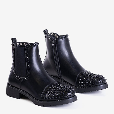 Black women's boots with studs Bombsa - Footwear