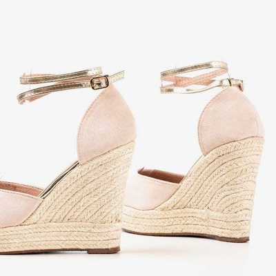 OUTLET Powder espadrilles on a high wedge Sablac - Shoes