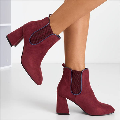 Maroon women's boots with a higher heel Casablanca - Footwear