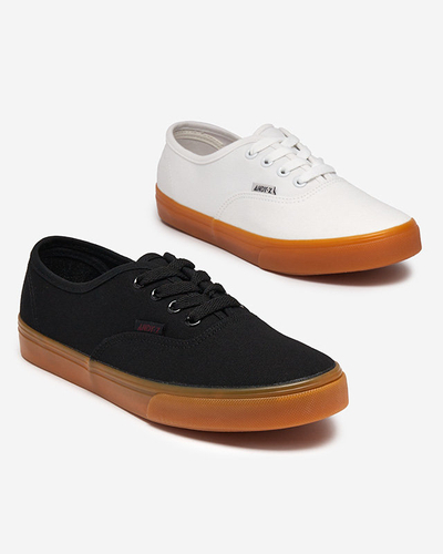 Women's black lace-up sneakers from Netera - Footwear