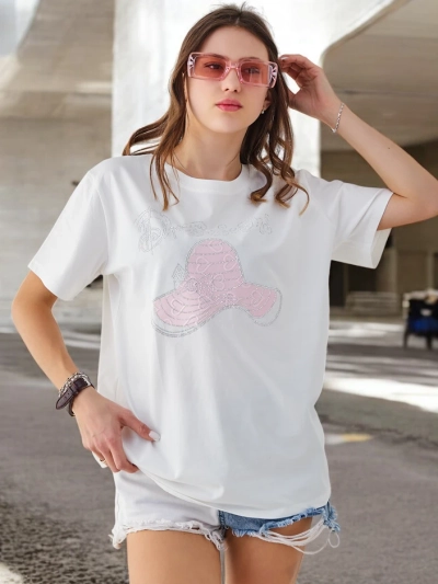 Royalfashion Women's cotton blouse with print