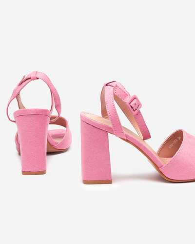 Rozā sieviešu eko zamšādas sandales uz statņa Herra - Footwear