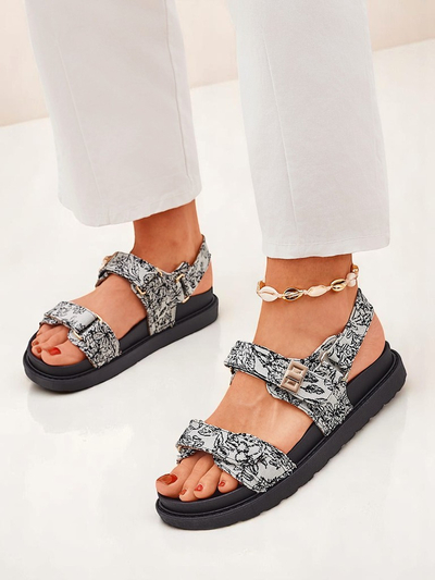 Royal Fashion Women's Sandals with Aloe Print