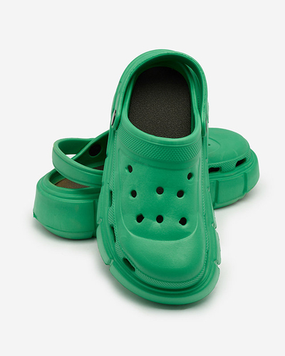 Royalfashion Dark green women's rubber flip-flops Kooranza