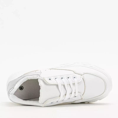 OUTLET Women's white sports shoes with a silver Abi insert - Footwear