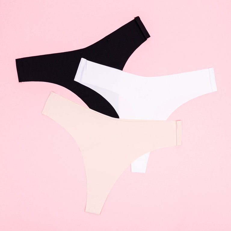 Sieviešu vienkrāsainas bezšuvju siksnas 3 / iepakojumā - Apakšveļa